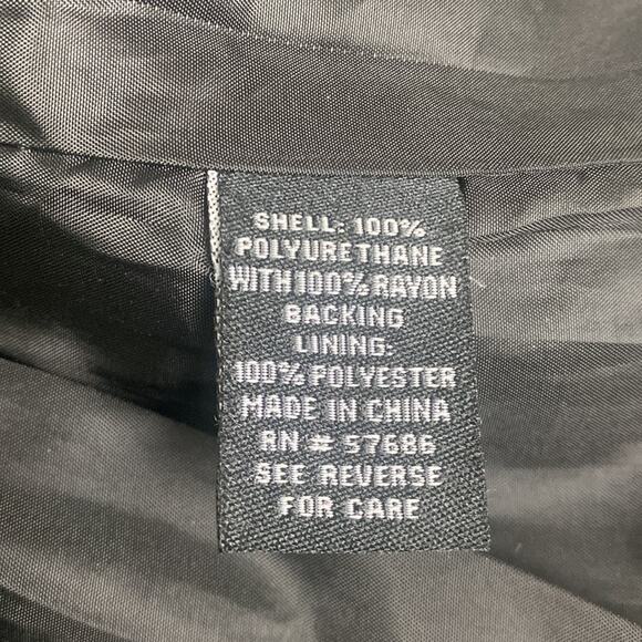 ASOS New Look Black Faux Leather Biker Jacket Full Zip Quilted Sz Medium - Picture 12 of 13